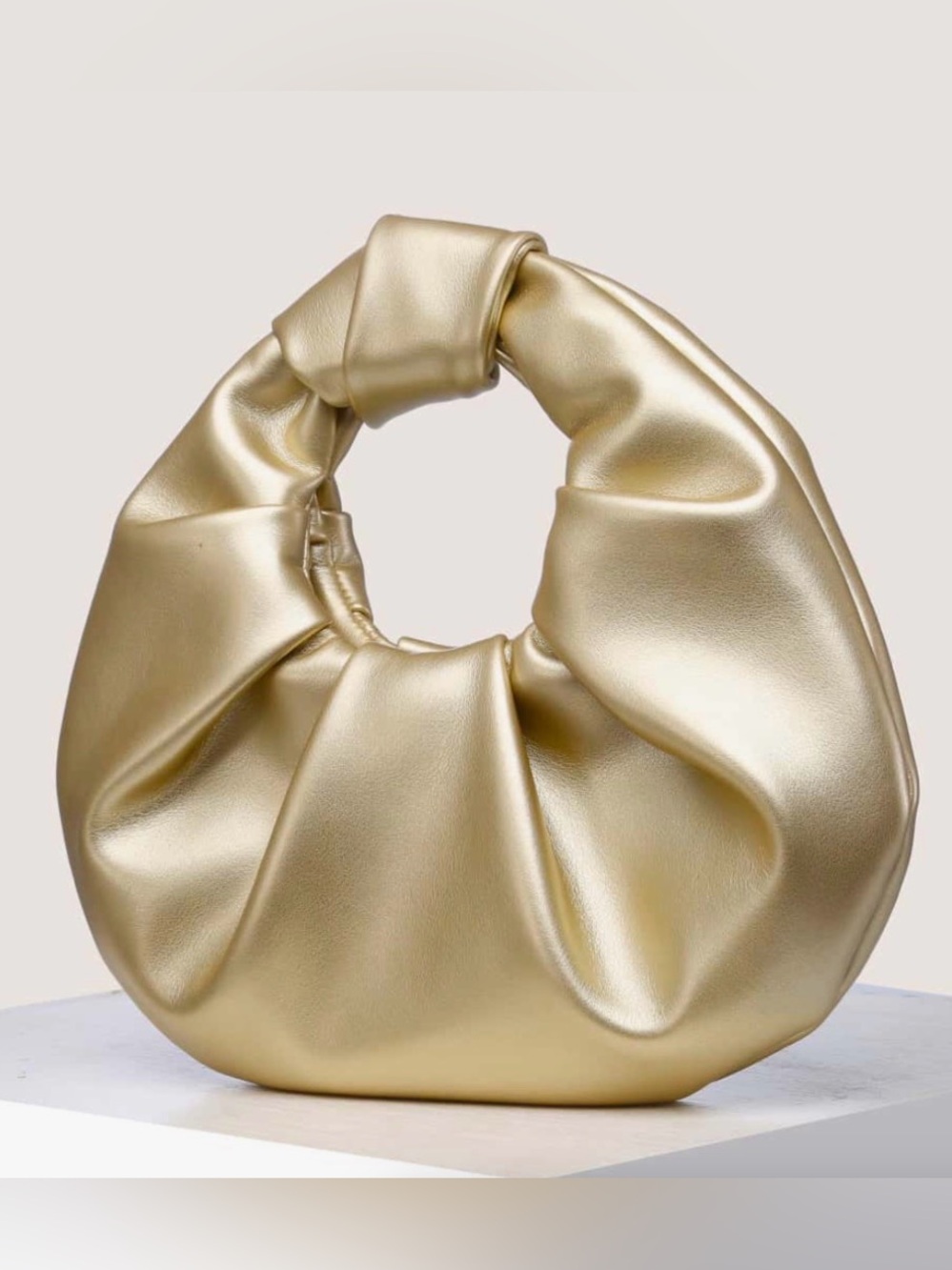 Pu leather Hobo Retro pleated handbag - Picture 5 of 5